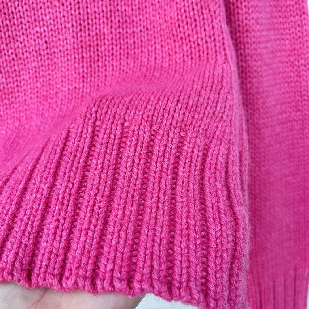 Express L Pink Fuchsia Cable Knit Sweater Merino Wool Angora Cashmere Cowl Neck - Picture 10 of 11